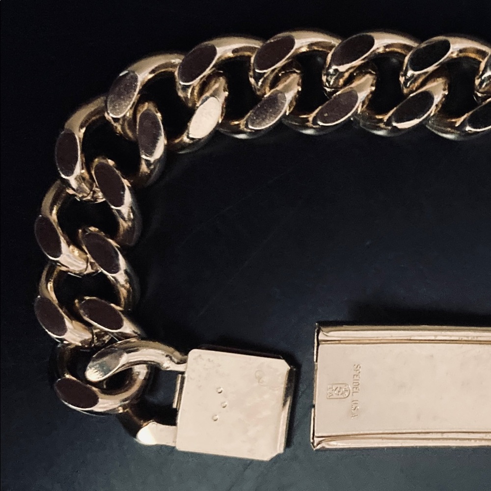 Speidel ID Bracelet Brushed Gold Tone - Picture 2 of 13